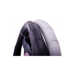 כיסוי הגה דמוי עור אמיתי משטח עליון אינו מחליק  דגם קלאסי אפור 