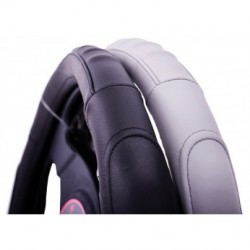 כיסוי הגה דמוי עור אמיתי משטח עליון אינו מחליק  דגם קלאסי אפור 