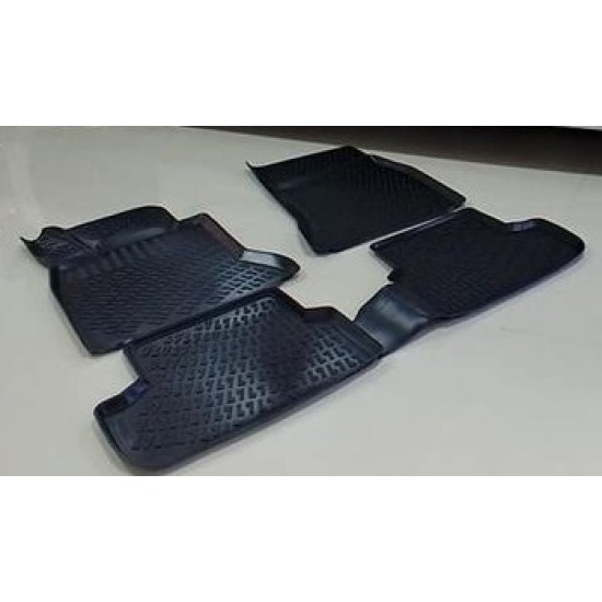 שטיח תלת מימד תואם מקור לרכב סקודה אוקטביה 2013-2019 סט שטיחים גומי לרכב דגם 3D מפואר צבע שחור