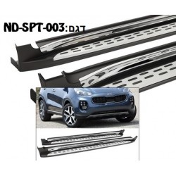 מדרכות צד לרכב קיה ספורטאג'  2016-2021 תושבות מקוריות לרכב - דגם נקודות עם פס קישוט ניקל