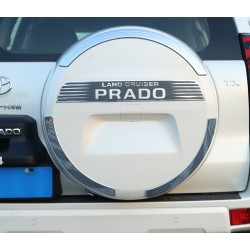 כיסוי גלגל אחורי לרכב טיוטה פרדו לנדקרוזר FJ150  2010 ומעלה כיסוי גלגל רזרבי לרכב קשיח ABS בשילוב פסי נירוסטה צבע לבן כיסוי גלגל אחורי לרכב טיוטה פרדו לנדקרוזר FJ150  2010 ומעלה כיסוי גלגל רזרבי לרכב קשיח ABS בשילוב פסי נירוסטה צבע לבן