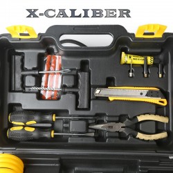 קומפרסור שתי בוכנות לרכב כולל מזוודה קשיחה וכלי עבודה  30 מ"מ 85 ליטר /דקה מדחס קומפרסור אוויר שתי בוכנות דגם אקסקליבר X-CALIBER