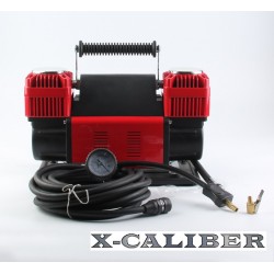 קומפרסור שתי בוכנות לרכב 60 מ"מ 300 ליטר /דקה  מדחס קומפרסור אוויר מקצועי שתי בוכנות למילוי והוצאת אוויר דגם אקסקליבר X-CALIBER