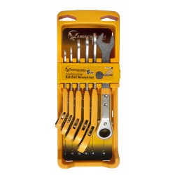 סט מפתחות ראצ'ט פתוח/סגור 6  חלקים דגם 500405 תוצרת אמריקן איגל