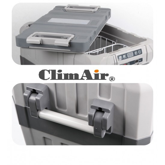 מקרר קומפרסור לרכב  70 ליטר 2 תאים לרכב משאית או קרוואן מדחס גרמני עיצוב חדשני פתיחה דו צידית עם דלתות נשלפות ClimAir -משלוח חינם עד בית הלקוח!