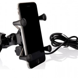 מעמד מטען טלפון לאופנוע תושבת לאופנוע כולל שקע לטעינה תושבת ייחודית עם חיבור לאופנוע 