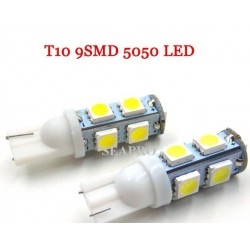 זוג נורות לדים 9 SMDX5050 בסיס T10 אור לבן , 9 לדים כל אחד  זוג נורות לדים 9 SMDX5050 בסיס T10 אור לבן , 9 לדים כל אחד