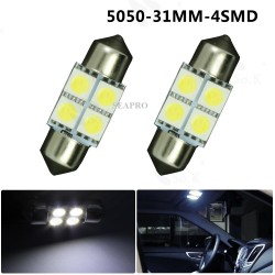 נורת לדים 4 SMDX5050 בסיס כפול אור לבן , 4 לדים, 31 מ"מ נורת לדים 4 SMDX5050 בסיס כפול אור לבן , 4 לדים, 31 מ"מ