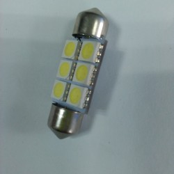 נורת לדים 6 SMDX5050 בסיס כפול, 39 מ"מ, אור לבן , 6 לדים נורת לדים 6 SMDX5050 בסיס כפול, 39 מ"מ, אור לבן , 6 לדים