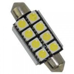 נורת לדים קנבס SMDX5050 בסיס כפול, 39 מ"מ, אור לבן , 8 לדים CANBUS נורת לדים קנבס SMDX5050 בסיס כפול, 39 מ"מ, אור לבן , 8 לדים CANBUS
