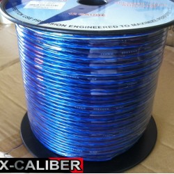 כבל רמקול דו גידי איכותי 1.5מ"מ 14GA תוצרת X-CALIBER גליל  100מ' – צבע כחול שקוף/שקוף  כבל רמקול דו גידי איכותי 1.5מ"מ 14GA תוצרת X-CALIBER גליל  100מ' – צבע כחול שקוף/שקוף