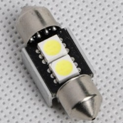 נורת לדים קנבס SMDX5050 בסיס כפול, 31 מ"מ, אור לבן , 2 לדים CANBUS נורת לדים קנבס SMDX5050 בסיס כפול, 31 מ"מ, אור לבן , 2 לדים CANBUS