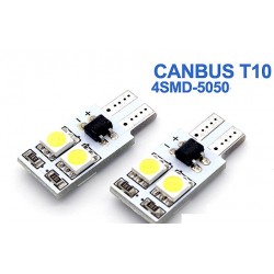 זוג נורות לדים קנבס 4 SMDX5050 בסיס T10 אור לבן , 4 לדים CANBUS זוג נורות לדים קנבס 4 SMDX5050 בסיס T10 אור לבן , 4 לדים CANBUS