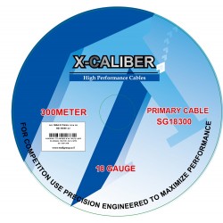כבל רמקול איכותי 0.75מ"מ 18GA תוצרת X-CALIBER גליל 200 מטר – צבע צהוב