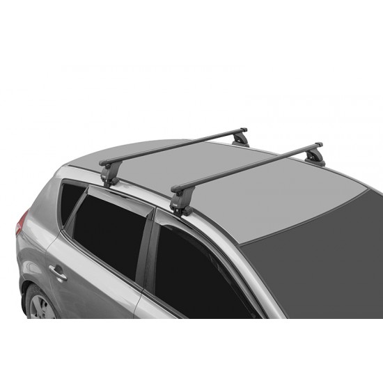 גגון לרכב סקודה סופרב 2015> מוט פלדה מתכת שחור עם כיסוי פלסטיק עם תושבות מקוריות לרכב תוצרת LUX