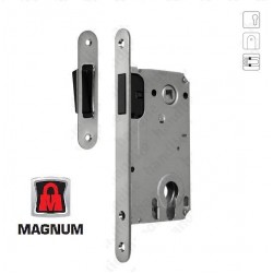 מנעול צילינדר מגנטי חבוי לדלתות פנים 50 מ"מ נעילה שקטה דגם 2406 תוצרת MAGNUM®