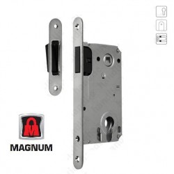 מנעול צילינדר מגנטי חבוי לדלתות פנים 50 מ"מ נעילה שקטה דגם 2406 תוצרת MAGNUM®