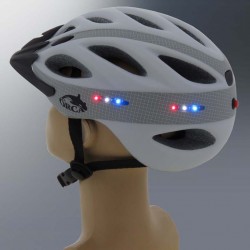 קסדה לאופניים עם תאורת לד איכותית תקן בטיחות אירופאי CE ומכון התקנים הישראלי לרוכב מקצועי – דגם IN MOLD צבע לבן