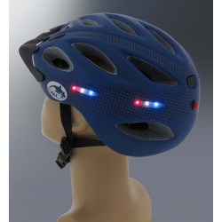 קסדה לאופניים עם תאורת לד איכותית תקן בטיחות אירופאי CE ומכון התקנים הישראלי לרוכב מקצועי – דגם IN MOLD צבע כחול כהה