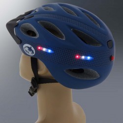 קסדה לאופניים עם תאורת לד איכותית תקן בטיחות אירופאי CE ומכון התקנים הישראלי לרוכב מקצועי – דגם IN MOLD צבע כחול כהה