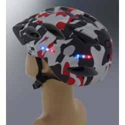 קסדה לאופניים עם תאורת לד איכותית תקן בטיחות אירופאי CE ומכון התקנים הישראלי לרוכב מקצועי – דגם IN MOLD צבע הסוואה