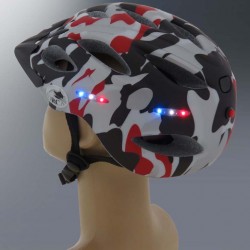 קסדה לאופניים עם תאורת לד איכותית תקן בטיחות אירופאי CE ומכון התקנים הישראלי לרוכב מקצועי – דגם IN MOLD צבע הסוואה