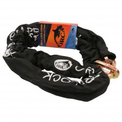 שרשרת מחוסמת לאופנוע /אופניים חשמליים עם כיסוי מגן איכותי ORCA  עובי 10 מ"מ אורך 180 ס"מ