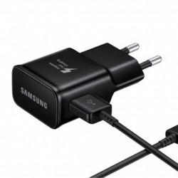 מטען קיר + כבל 15W טעינה מהירה צבע שחור תוצרת סמסונג SAMSUNG מקורי 
