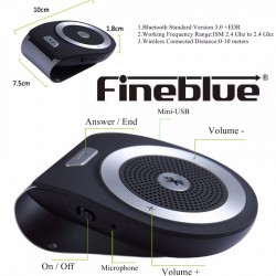דיבורית בלוטוס לרכב  FINEBLUE  מקורי בטכנולוגיית WIFI עמיד במים תומך סירי SIRI דגם T821 דיבורית בלוטוס לרכב  FINEBLUE  מקורי בטכנולוגיית WIFI עמיד במים תומך סירי SIRI דגם T821