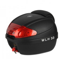   ארגז לאופנוע 30 ליטר כולל משענת גב מתאים גם לקטנוע או אופניים דגם E33  W L H צבע שחור 