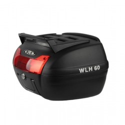 ארגז לאופנוע 40 ליטר כולל משענת גב ומדף עליון מתאים גם לקטנוע או אופניים דגם E60  W L H צבע שחור 