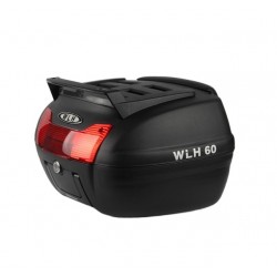 ארגז לאופנוע 40 ליטר כולל משענת גב ומדף עליון מתאים גם לקטנוע או אופניים דגם E60  W L H צבע שחור 