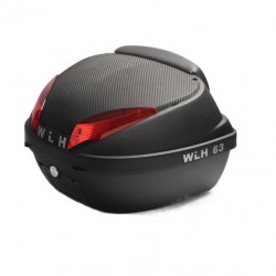 ארגז לאופנוע 42 ליטר כולל משענת גב מתאים גם לקטנוע או אופניים דגם E63  W L H צבע שחור 