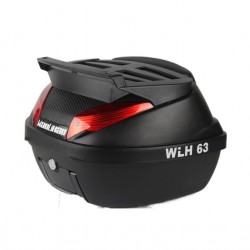 ארגז לאופנוע 42 ליטר כולל מדף עליון מתאים גם לקטנוע או אופניים דגם E63  W L H צבע שחור 