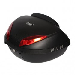 ארגז לאופנוע 52 ליטר ABS/PP כולל משענת גב מתאים גם לקטנוע או אופניים דגם E66  W L H צבע שחור 