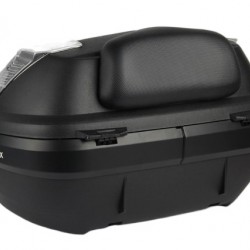 ארגז לאופנוע  48 ליטר כולל משענת גב ונעילה חכמה דגם E67 מאסיבי מתאים לשליחים חלק עליון כיסוי קרבון W L H 