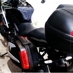 זוג ארגזי צד לאופנוע 23 ליטר כיסוי עליון קרבון כולל תאורת לד נעילה חכמה דגם V35  W L H 