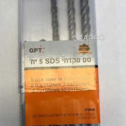 סט מקדחי SDS  5יח' במזוודה קשיחה דגם  TODK5 תוצרת GPT
