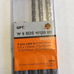 סט מקדחי SDS  5יח' במזוודה קשיחה דגם  TODK5 תוצרת GPT