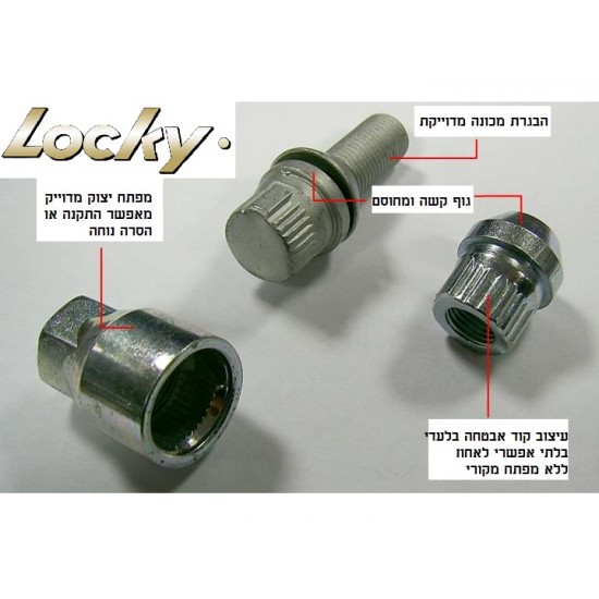 נעילת ג'נטים LOCKY דגם B58 כולל 2 מפתחות וקוד אישי תוצרת FARAD איטליה 