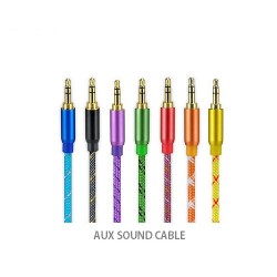 כבל AUX איכותי צבעוני 3.5 מ"מ אורך 1 מטר אריזת מבחנה שקופה ייחודית BASELINE