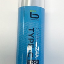 כבל TYPE-C טעינה מהירה איכותי ללא קשרים  - 2.4A - דגם BASELINEאריזת מבחנה שקופה ייחודית 