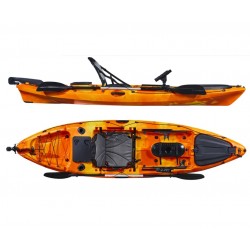 קיאק דייג ישיבה עליונה קיאק קשיח פרו אנגלר מקצועי מערכת היגוי חכמה כולל מושב אלומיניום דגם |ANG13 אורך 3.95 מטר כושר העמסה 220 ק"ג!