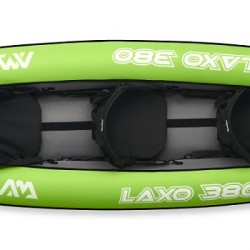 קיאק מתנפח ל-3 אקווה מרינה 380/95 ס"מ דגם מסיבי רצפה וגוף עליון עם כיסוי פוליאסטר נוסף דגם לאקסו LA-380 תוצרת Aqua Marina