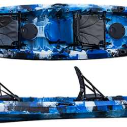 קיאק זוגי ישיבה עליונה  2.5 מושבים אורך 370 ס"מ כושר העמסה 250 ק"ג ! דגם אושינוס  OCEANUS כולל 2 כסאות אלומיניום כולל 2 זוגות משוטים 