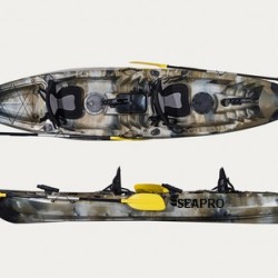 קיאק זוגי ישיבה עליונה דגם קסטור CASTOR כושר העמסה 300 ק"ג |C.KAYAK - אורך 380 ס"מ-כולל 2 מושב מרופד כולל 2 זוגות משוטים  