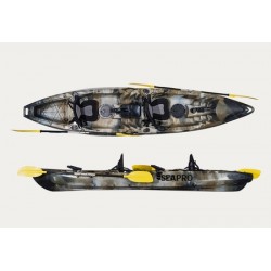 קיאק זוגי ישיבה עליונה דגם קסטור CASTOR כושר העמסה 300 ק"ג |C.KAYAK - אורך 380 ס"מ-כולל 2 מושב מרופד כולל 2 זוגות משוטים  