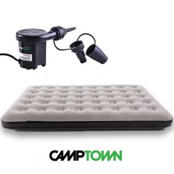 מיטה זוגית מתנפחת כולל משאבה חשמלית לרכב  /מזרן זוגי מתנפח לשטח / לקמפינג / לבית  19*135*188 ס"מ CAMPTOWN