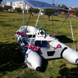 SEAPRO סירה גומי מקצועית רצפת אלומיניום קשיחה אורך 4.7 מטר תקן CE
