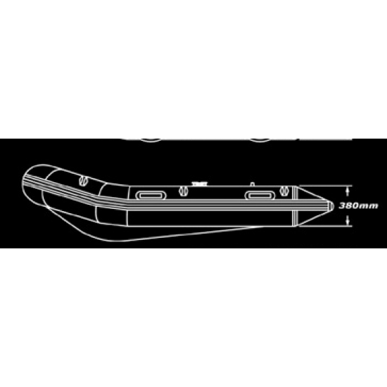 SEAPRO סירה גומי מקצועית רצפת אלומיניום קשיחה אורך 3.8 מטר תקן CE